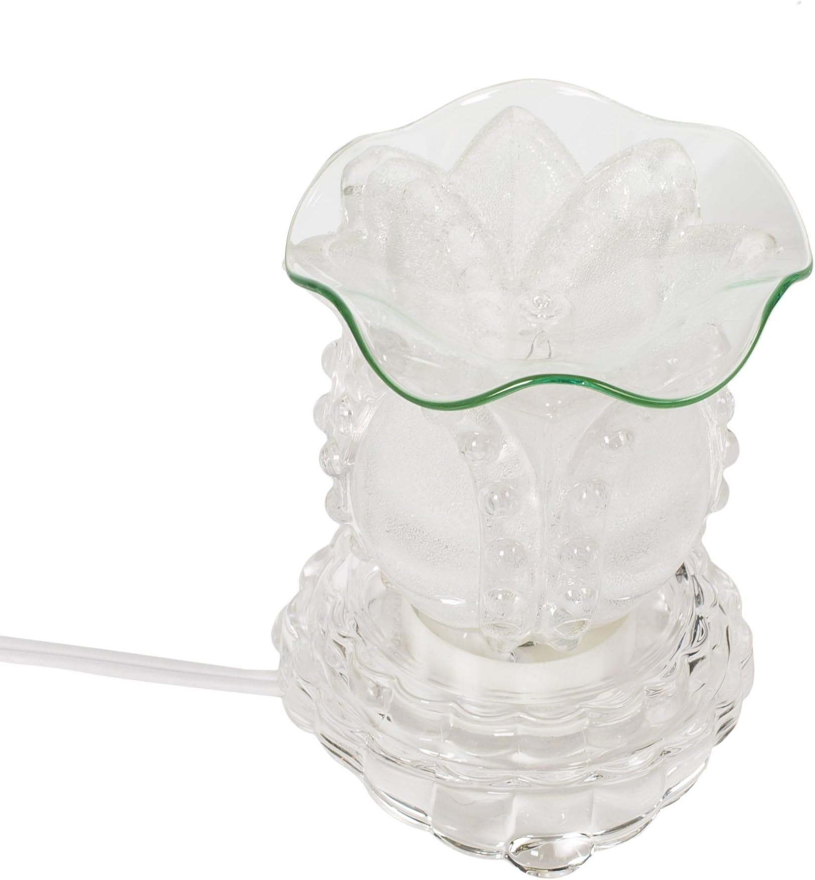 Petals Clear 3 x 4 Glass Electric Wall Plug-in Oil Burner with Dimmer Switch