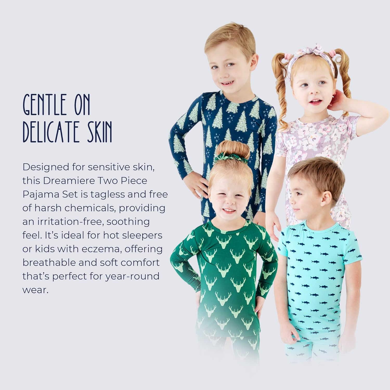 Dreamiere Two Piece Pajama Set | Boys-Girls | Toddler Sleepwear | Matching Family Pajama | Lightweight, Comfortable for Skin