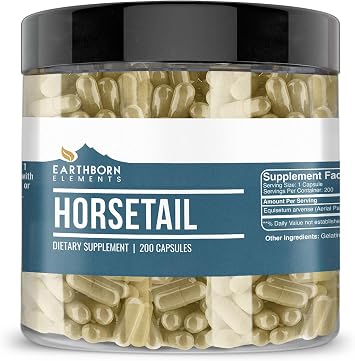Earthborn Elements Horsetail 200 Capsules, Pure & Undiluted, No Additives