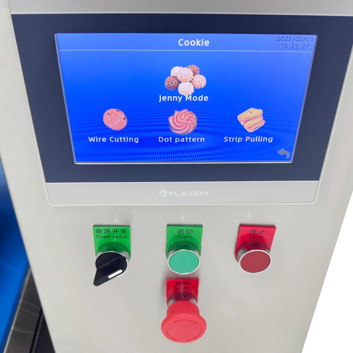 TECHTONGDA Automatic Cookie Making Machine Commercial Cookie Batter Depositor Machine Cylinder Batter Dispenser Biscuit Injection Molding with 2 Nozzles 166Plate/H for Bakery 208-240V