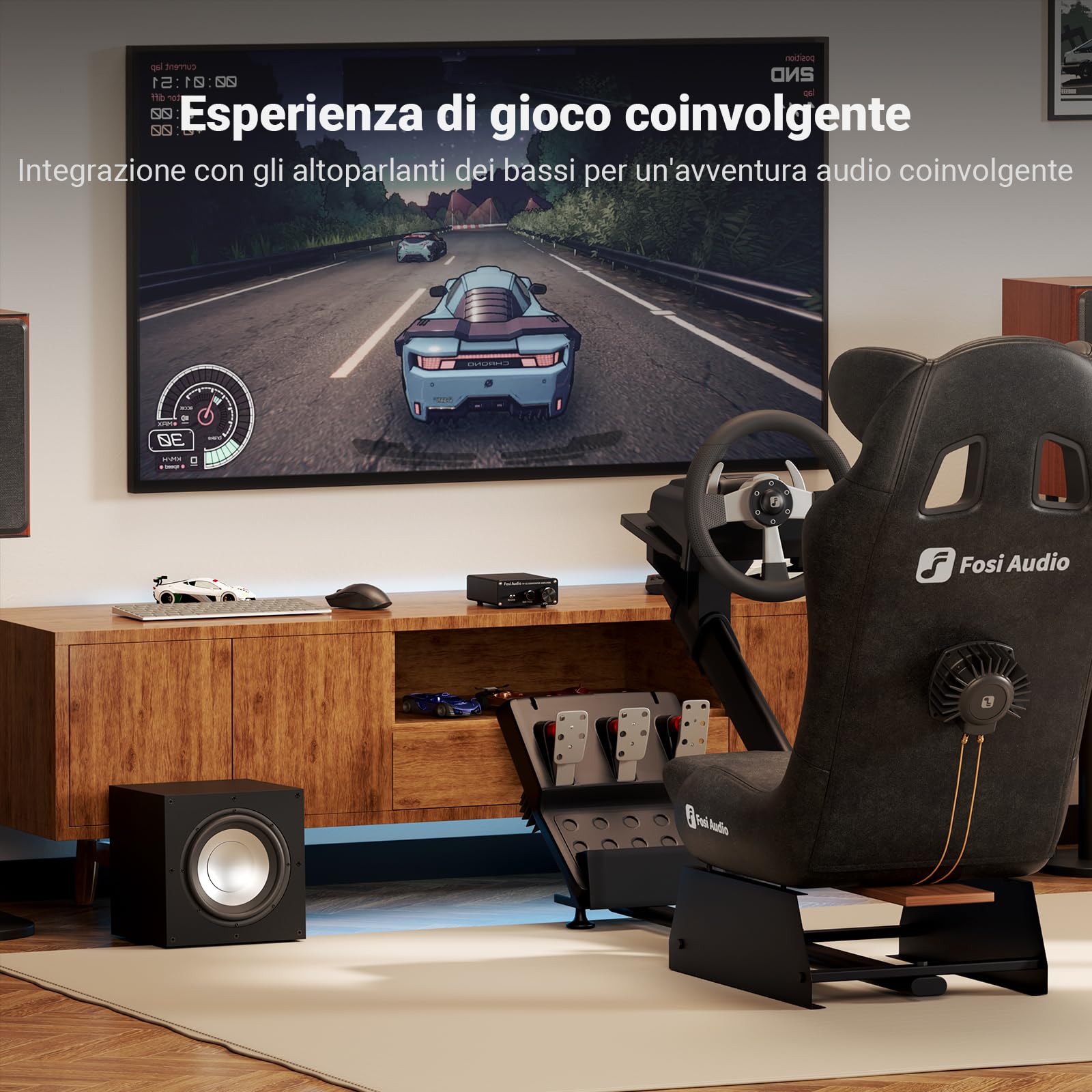 Fosi Audio TP-02 220Watt Amplificatore Subwoofer Mini Sub Bass Amp Digitale classe D Integrato per Subwoofer TDA7498E
