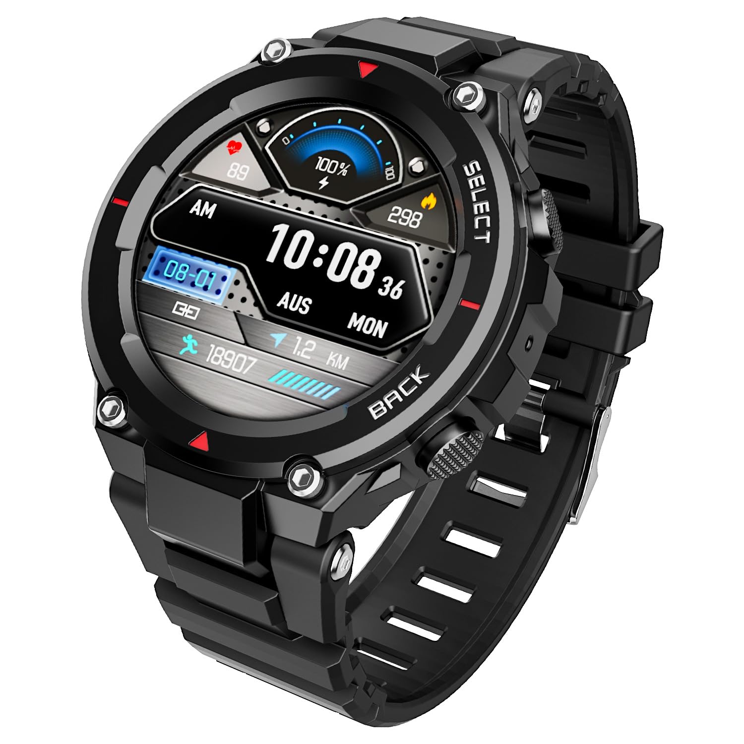Newly Launched Wave Force 3 w/ 1.39" (3.5 cm) HD Display, Robust Design, Bluetooth Calling, Widget Control, GPS Trajectory, E-Compass, Music & Camera Control, HR & SpO2 Monitoring(Active Black)