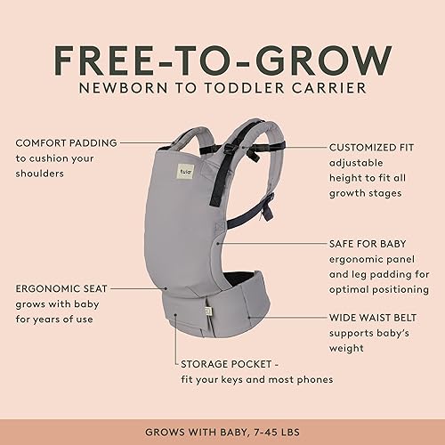 Miniatura 2 de Portabebé ergonómico, marca Baby Tula. Fácil de agrandar, NegroGris