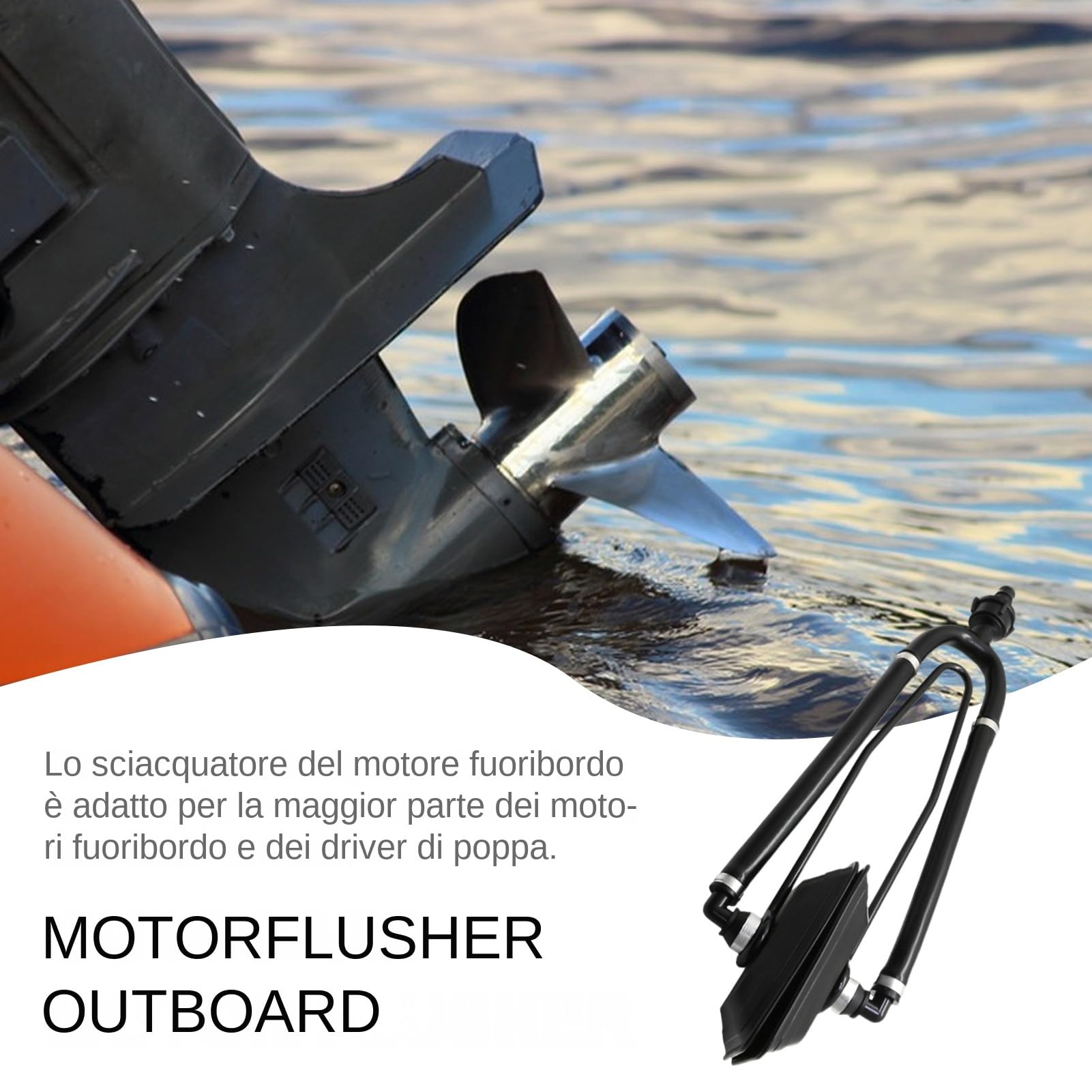 Cuffia Di Lavaggio Motore Marino – Tubo 34 Cm | Set Per Risciacquo Entrobordo E Fuoribordo | Pratici Di Manutenzione Idrica Per Motori Con Piede Poppiero