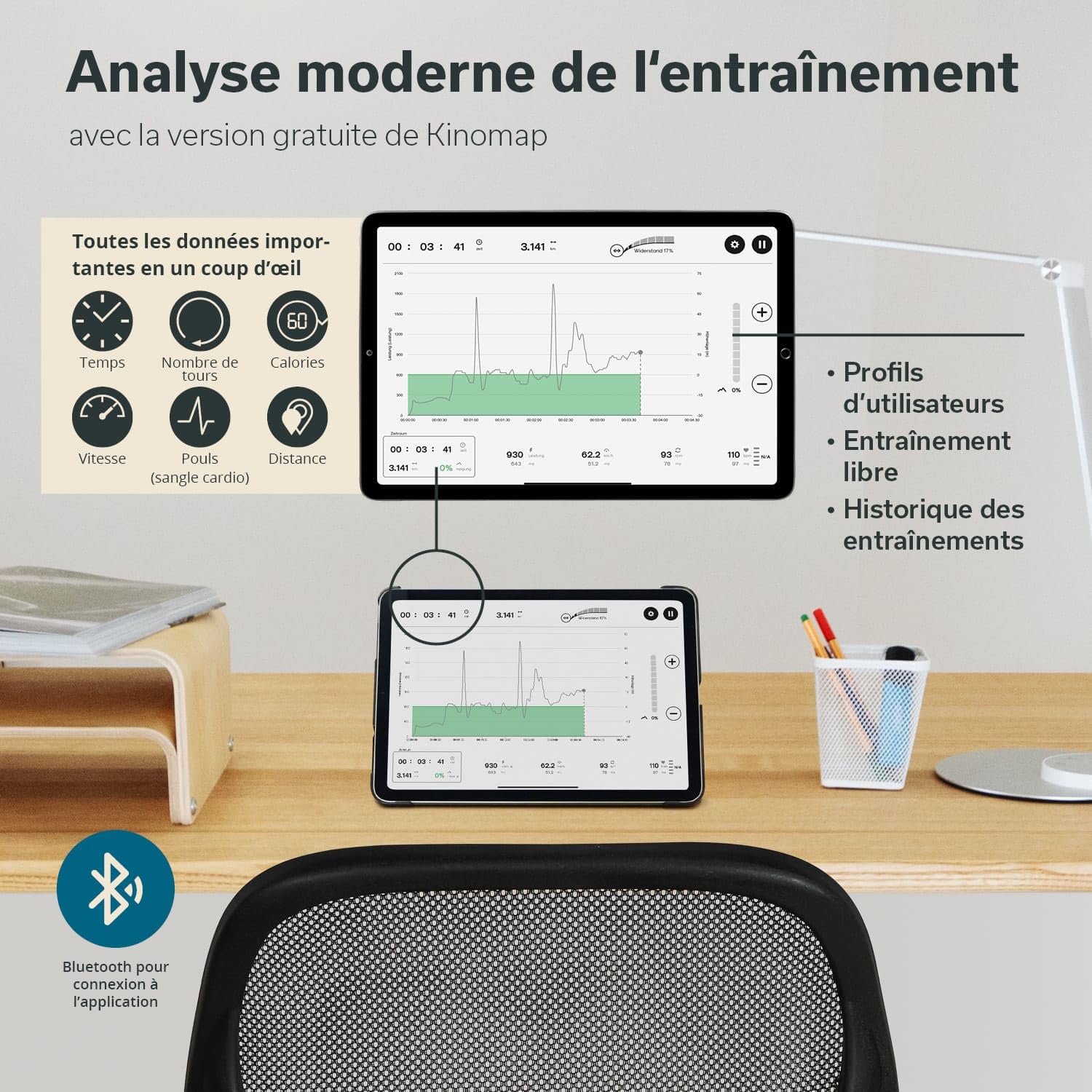 Skandika Mini-vélo Liten | Entraîneur bras jambes, mini vélo d'appartement | Console LCD, 8 niveaux, frein magnétique | max. 110 kg