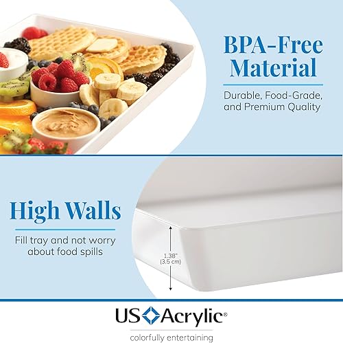 Miniatura 3 de Avant - Bandeja de plástico de 15 x 10 pulgadas perfecta para servir aperitivos tentempiés y postres para crear bandejas de charcutería clasificar