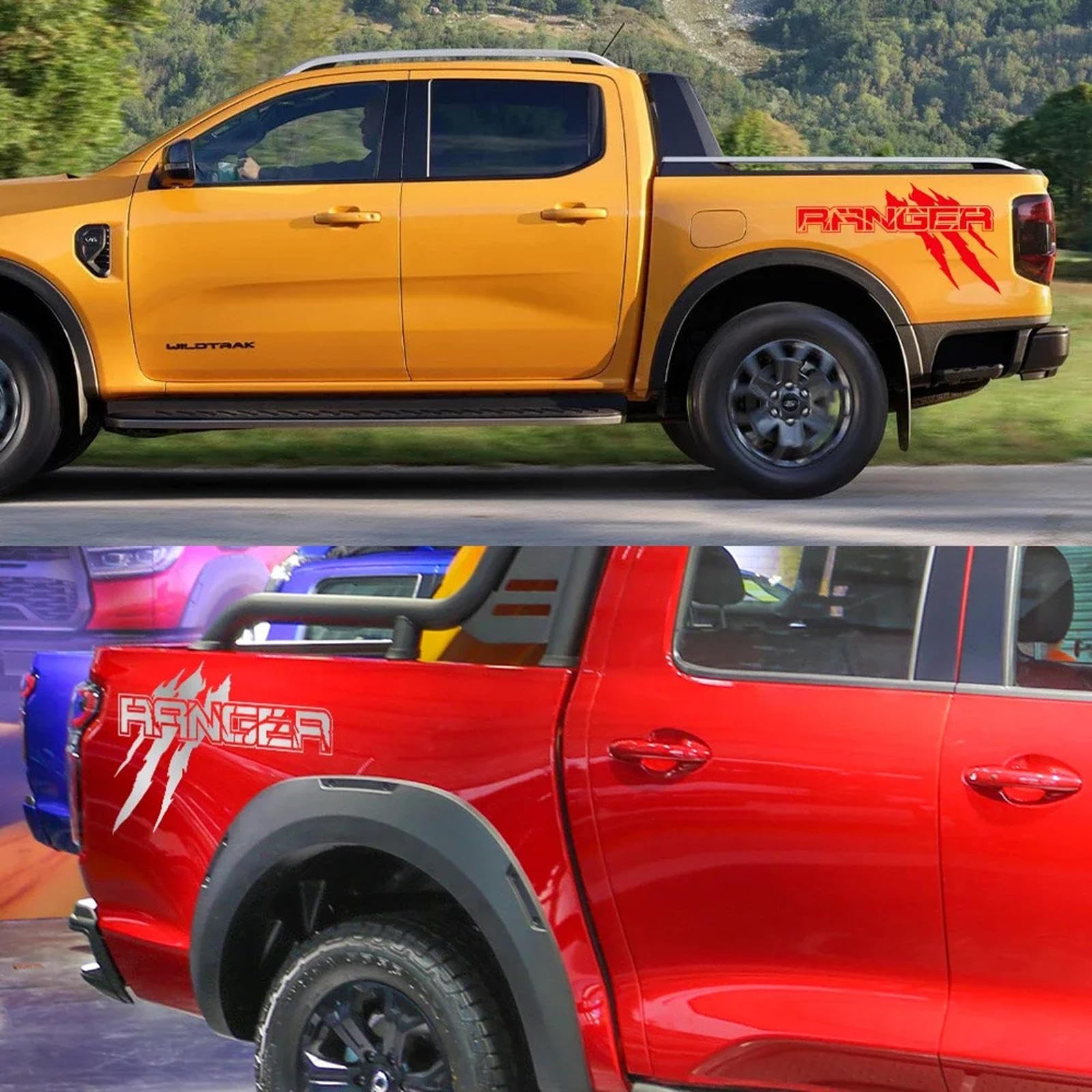 Adesivo laterale per carrozzeria auto Pickup Truck Bed Decor Cover Decal Decorazione per tuning automatico, per Ford Ranger Raptor XLT XL Lariat T6 Trim