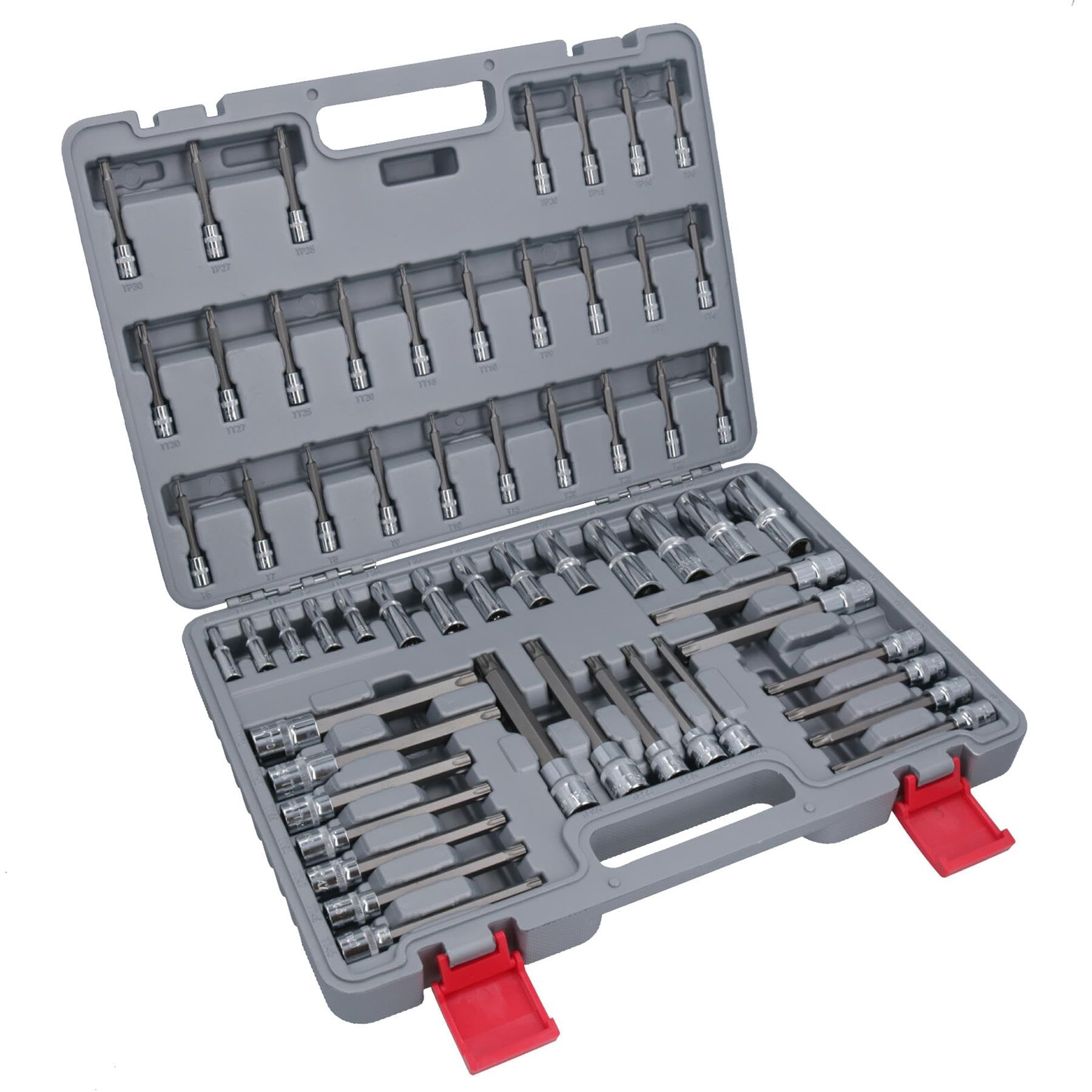 AB Tools Torx Star odporne na manipulacje gniazda Star Plus E męskie i żeńskie T6 - T70 E4 - E24 60 szt