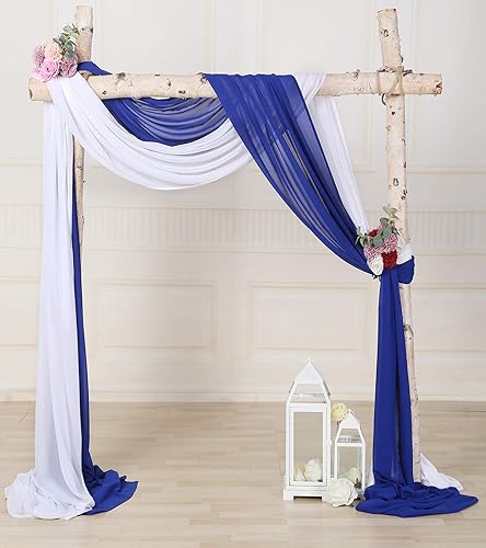 Miniatura 2 de Sherway 2 paneles de gasa cortinas de tela para bodas, paneles de cortina de telón de fondo, decoración de ceremonia de recepción (27 x 216