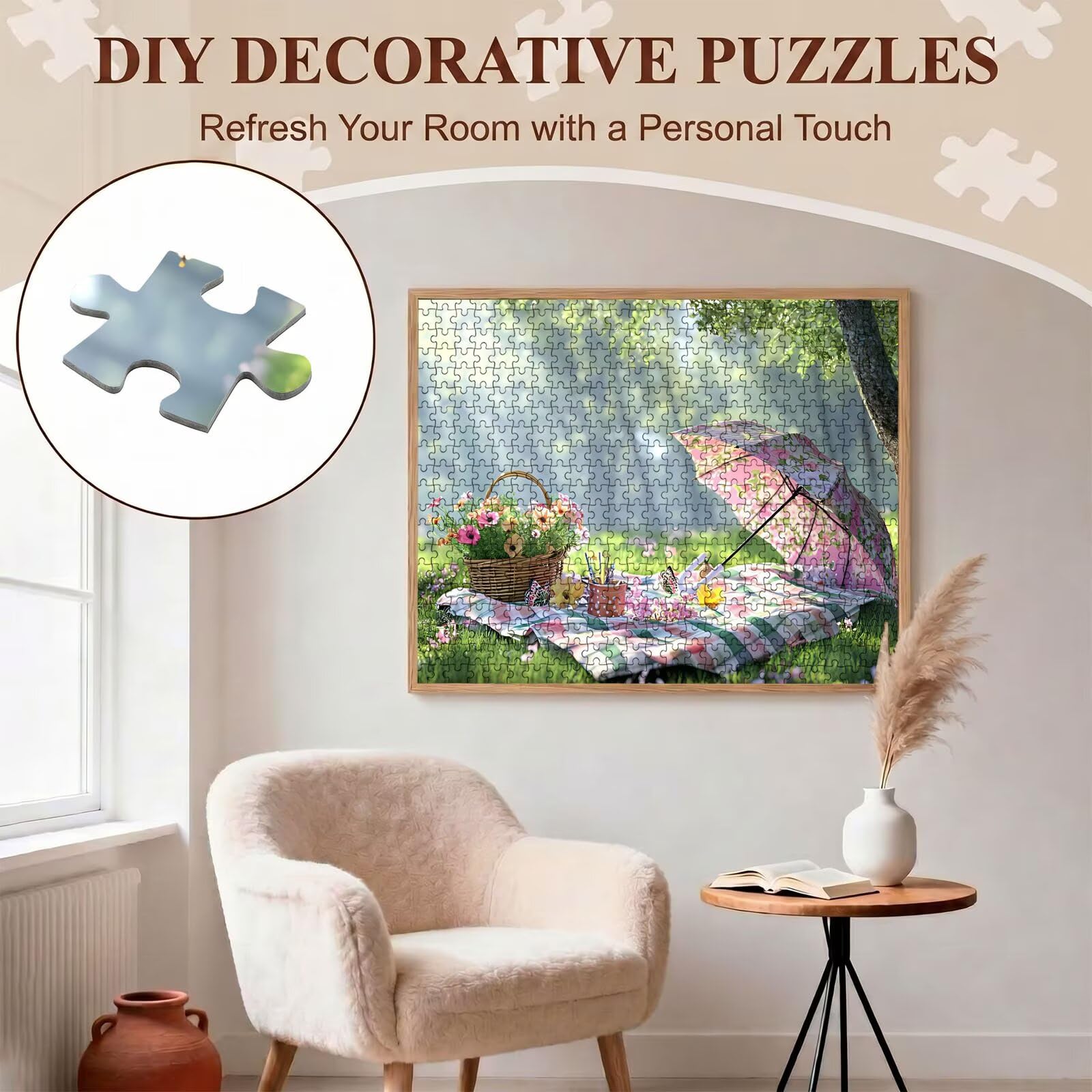 Puzzle 5000 Pezzi Classici, Puzzle foresta fiore 156 x 105 cm, Gioco Educativo e Antistress in Legno con Poster Incluso, Ttività DIY per Famiglia, Regalo per Appassionati, Decor Parete Casa, f0-855