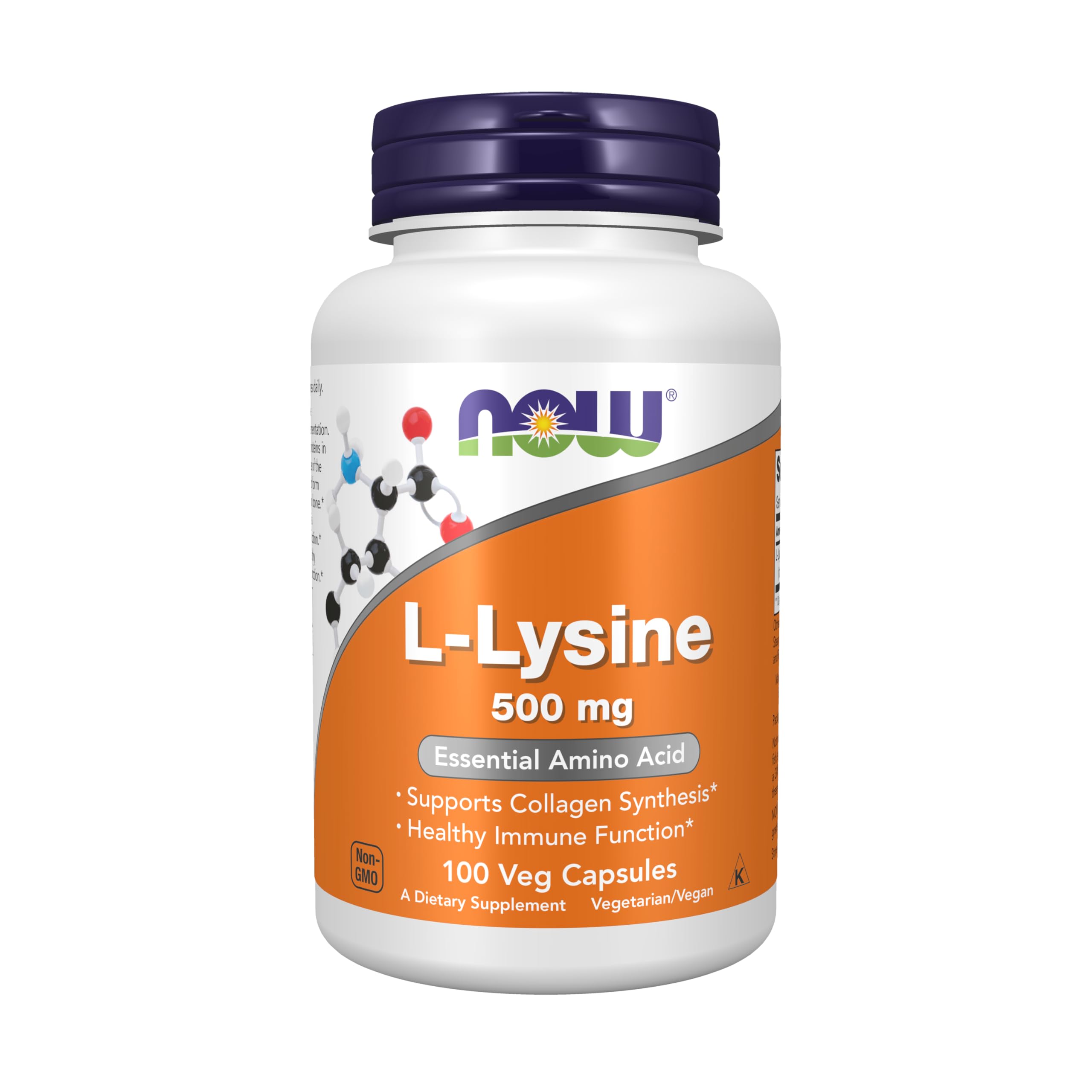 Supplements, L-Lysine (L-Lysine Monohydrochloride) 500 mg, Amino Acid, 100 Veg Capsules