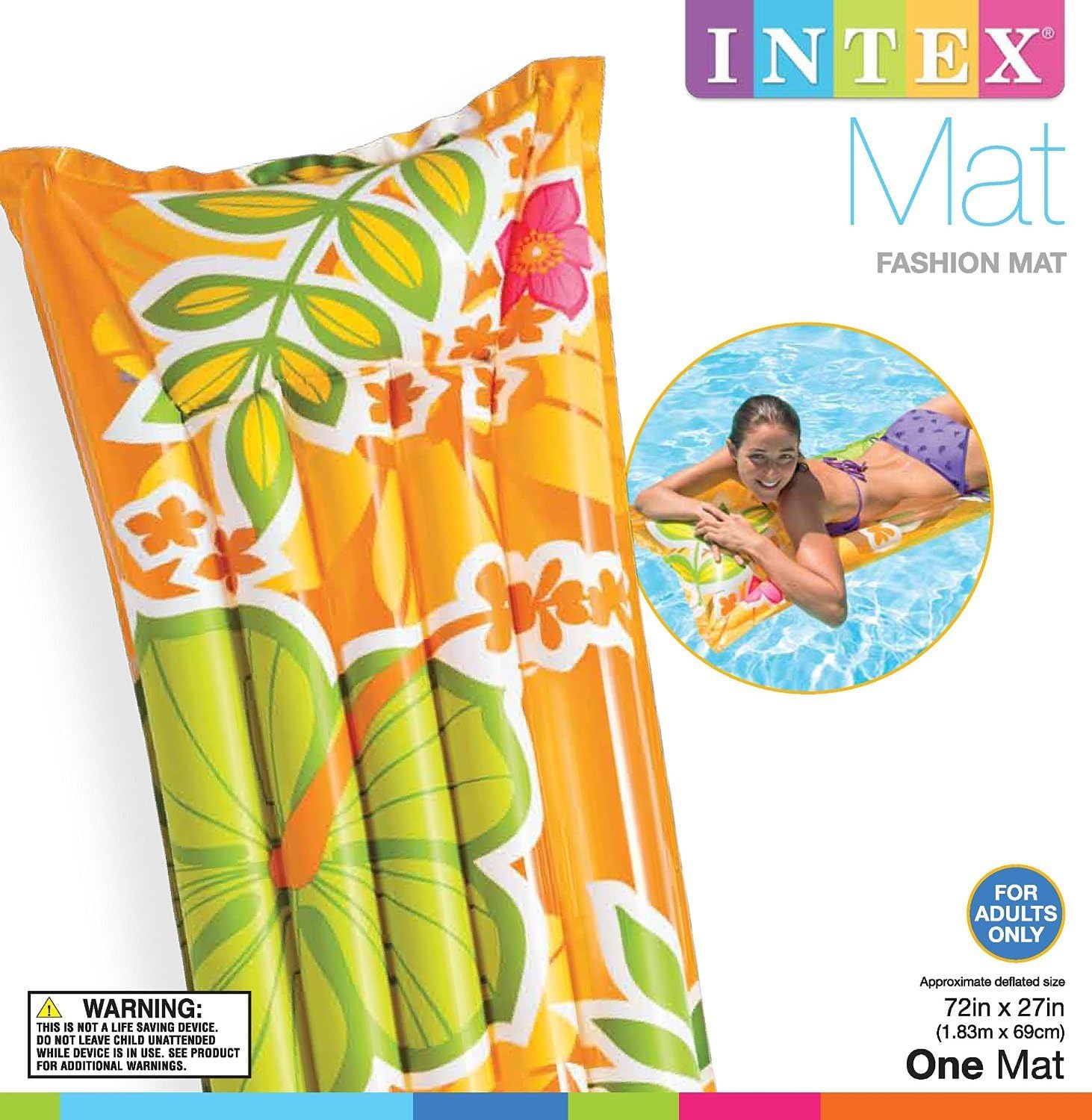 Intex - Fashion Mat, (Assorted Colors) (2-Pack)