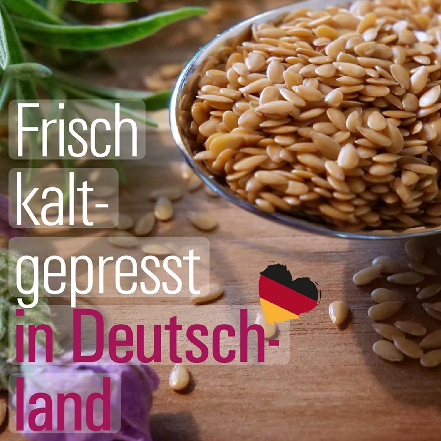 Leinöl mit Weizenkeimöl | DOPPEL-Pack 2x 750 ml | 100% frisch aus 1. Kaltpressung in Deutschland I Reich an Omega-3-Fettsäuren | vegan, Rohkost, laktosefrei & glutenfrei