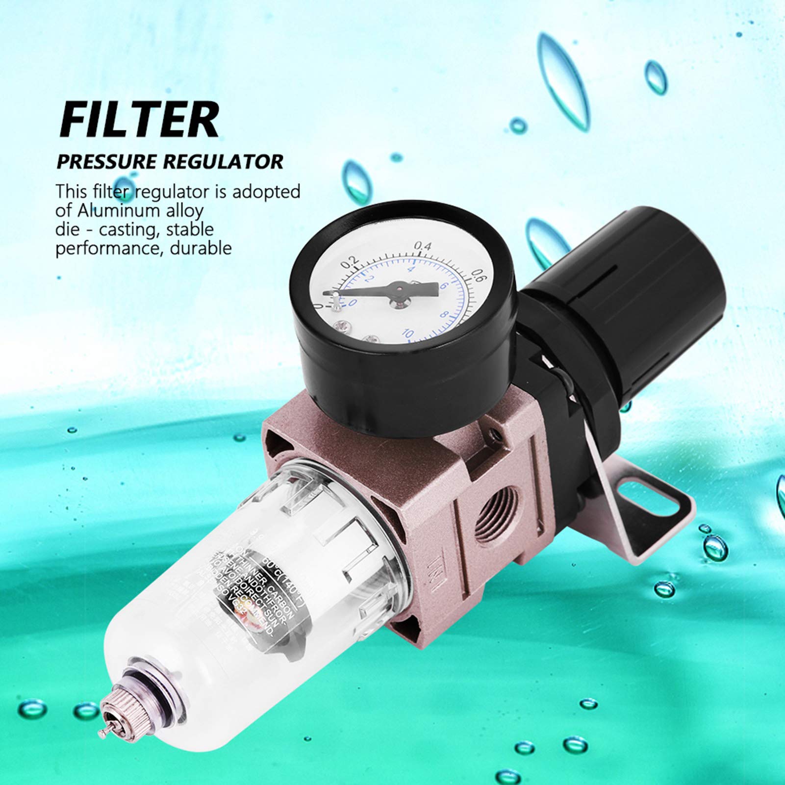 Régulateur de Pression de Filtre, AW2000-02 Régulateur de Pression de Filtre Unité de Traitement de Source D'air Séparateur D'eau D'huile pour, Combos de Régulateur de Filtre