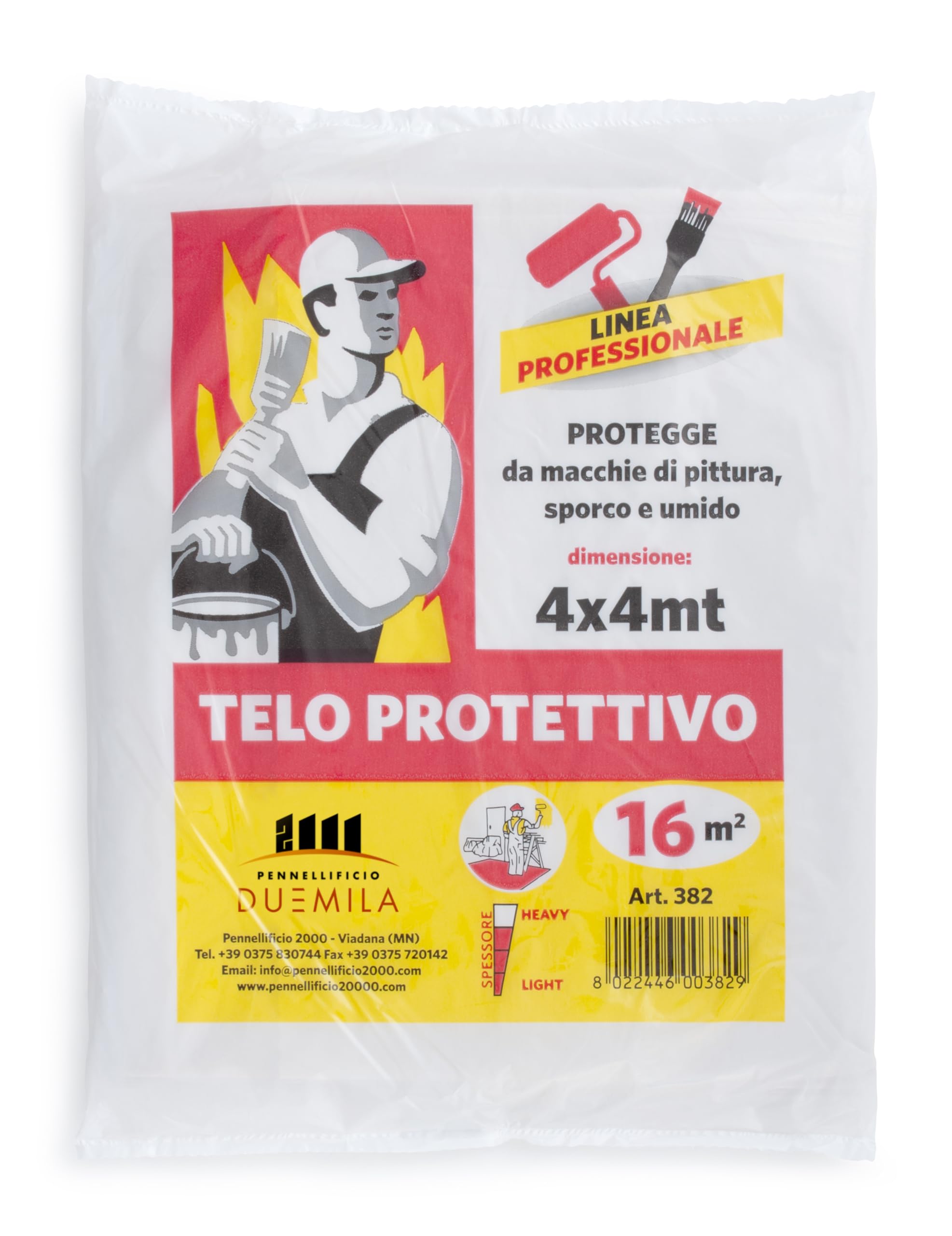 Telo Copritutto 4x4 Metri | Antigoccia E Antistrappo | Per Pittura E Lavori | Made In Italy - Foto 9