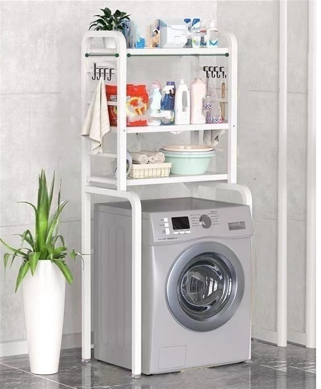 Organisateur de salle de bain à 3 niveaux pliable pour dessus de toilette