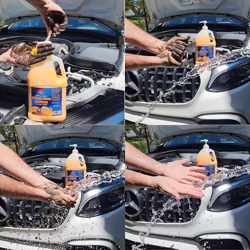 Miniatura 4 de Force 5 - Limpiador de manos cítrico para mecánicos - Jabón mecánico de alta resistencia con piedra pómez natural. Elimina rápidamente la suciedad,