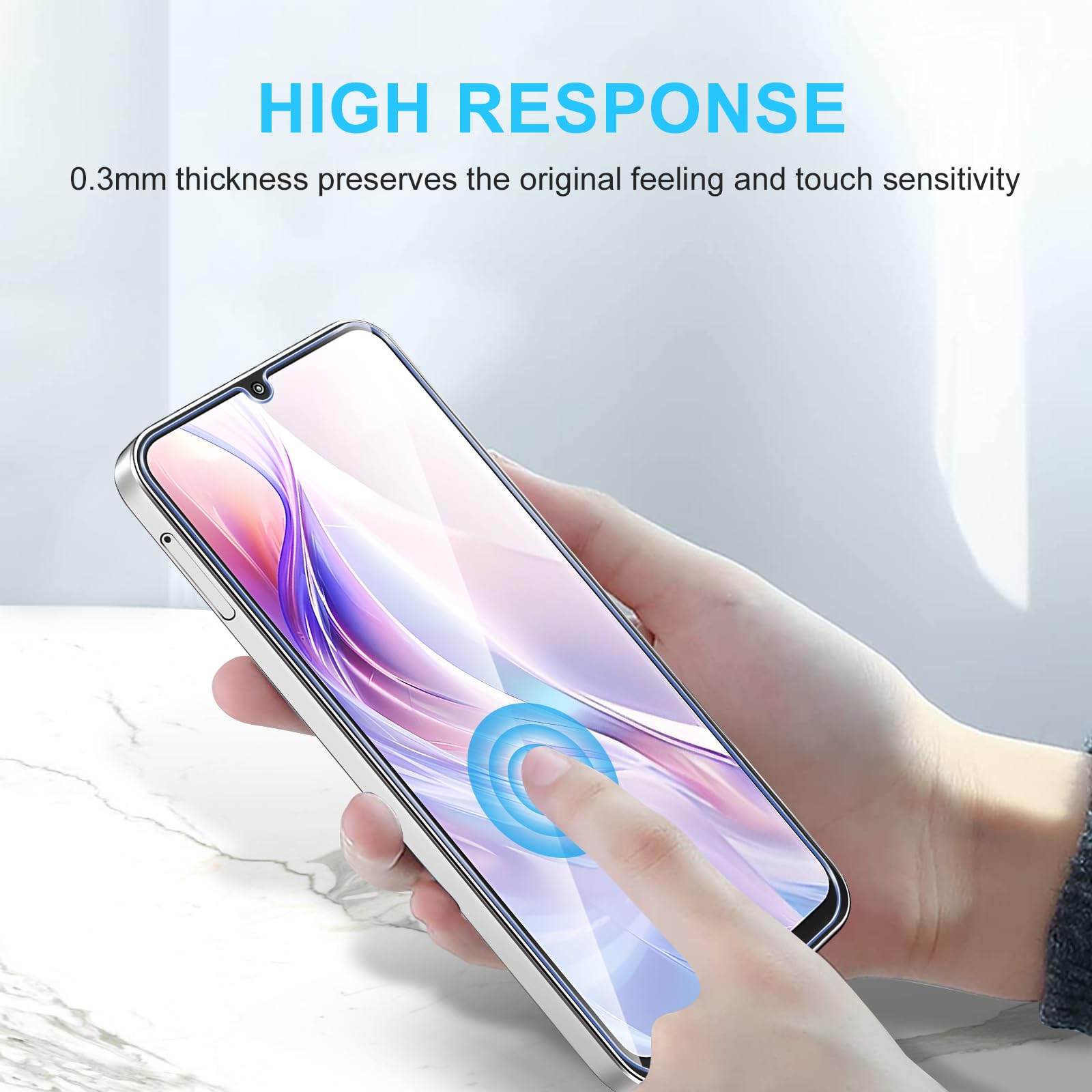 Phoona Vetro Temperato per Xiaomi Redmi 13C 4G/5G, 2 Pezzi Pellicola Protettiva per Redmi 13C, Durezza 9H, Anti Graffio, Anti-Impronte, Senza Bolle(6,74 pollici)