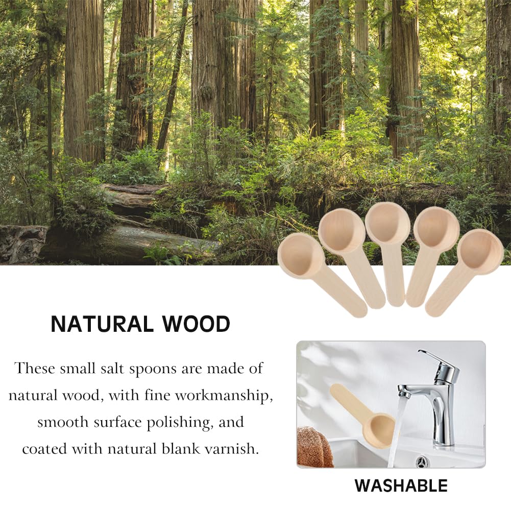 50 Mini Cucchiai Di Legno - 6.8x2.4cm, Per Spezie, Zucchero, Caffè - Foto 5