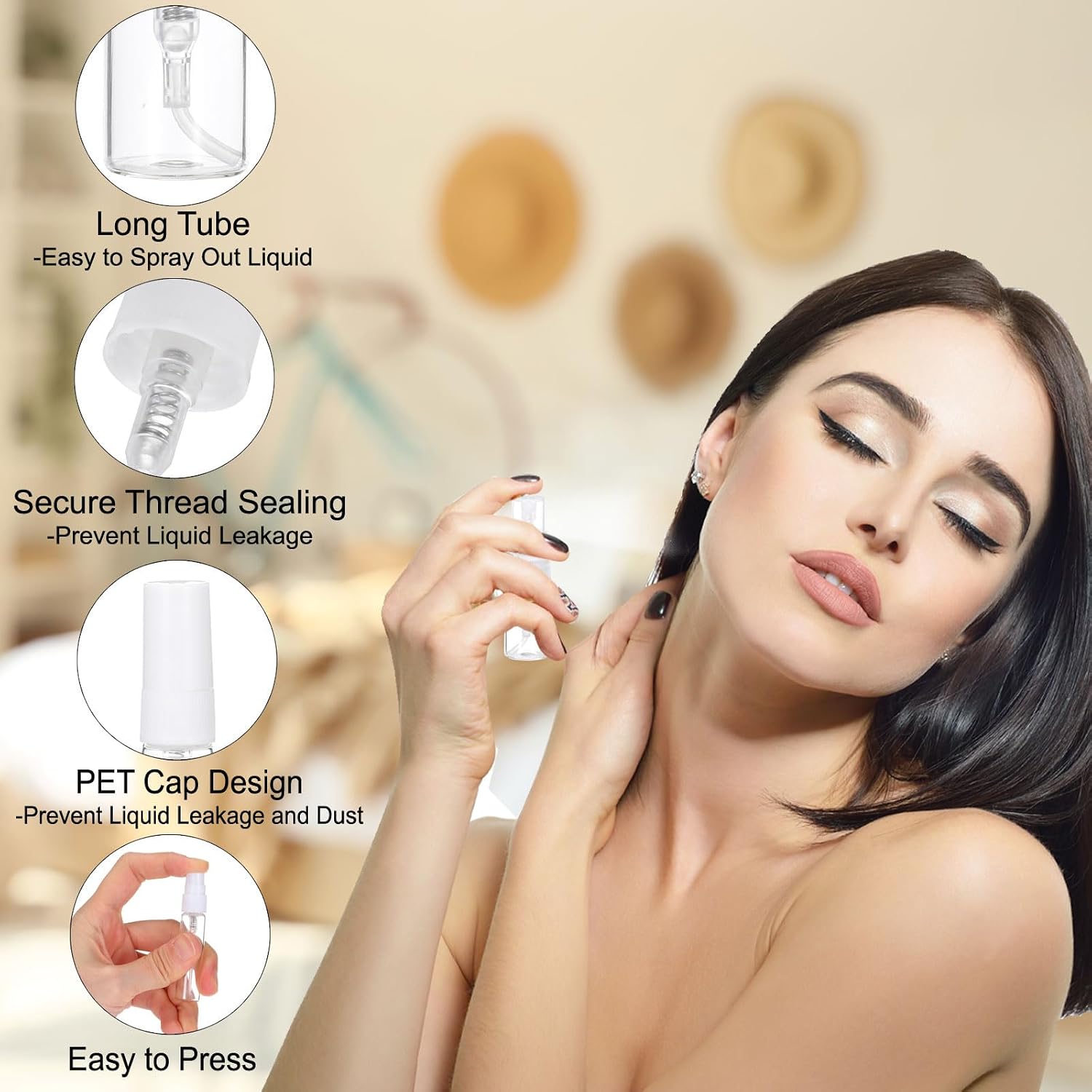 PATIKIL 10ml Glass Mini Perfume Sample Bottles, 20 Pcs Fine Mist Refillable Empty Mini Spray Bottle Fragrance Sample Bottles Sprayer for Perfume Travel Liquid Essential Oil, White image 3
