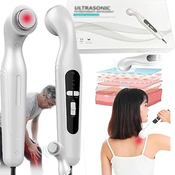 Mini Ultrasonic Physiotherapy Instrument1 Mhz & 3 Mhz, 3 Gear Adjustable/ 1-15 Mintues Timer Control,Constant Temperature Protection, Effective Radiation Area 4cm ,White