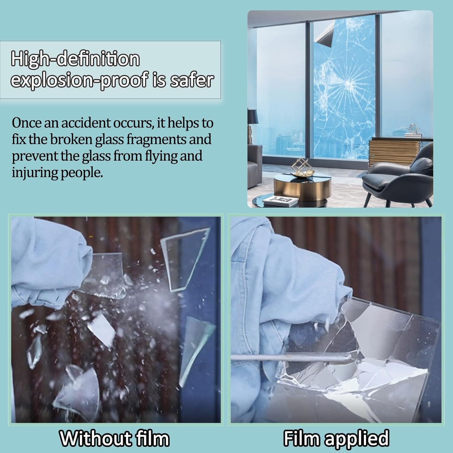 窓ガラスフィルム 断熱 遮光 UVカット 海 バルコニー 浴室窓用フィルム 住宅 建築ガラスフィルム 地震 竜巻対策 カット飛散防止