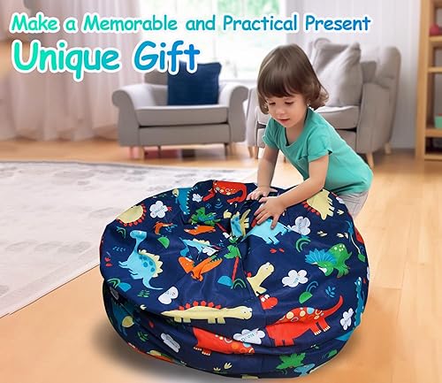 Miniatura 7 de Almacenamiento de animales de peluche, perros y gatos, camas perezosas, sofá grande de dinosaurio, ideas de decoración de habitación de niños