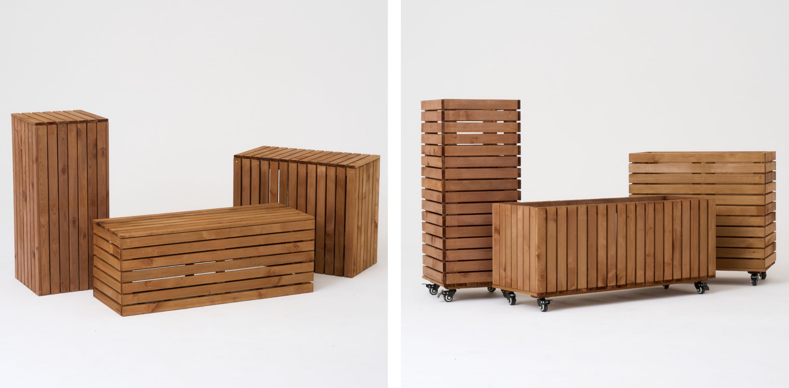 Chariot pour plantes résistant aux intempéries - Charge maximale : 90 kg - Planche à roulettes pour plantes - Soucoupe - Roulettes avec 2 bloqueurs - Marron - 36 x 36 cm