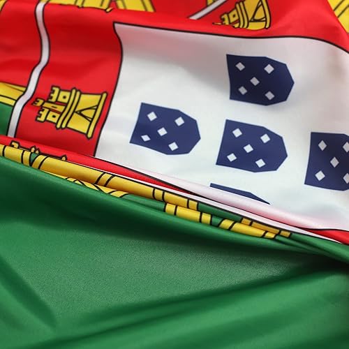 Miniatura 2 de Bandera de abanico plisada portuguesa portuguesa de 3 x 6 pies, 2 banderas de abanico plisadas portuguesas para interiores/exteriores/delanteros,