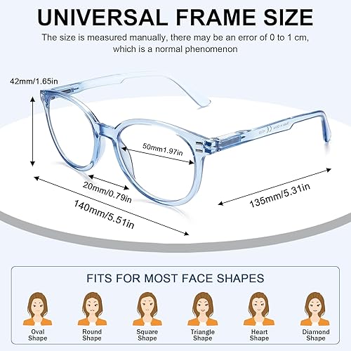 Miniatura 3 de COJWIS Gafas de lectura con bloqueo de luz azul, paquete de 5 unidades, bisagra de resorte, para hombres y mujeres, anteojos con filtro