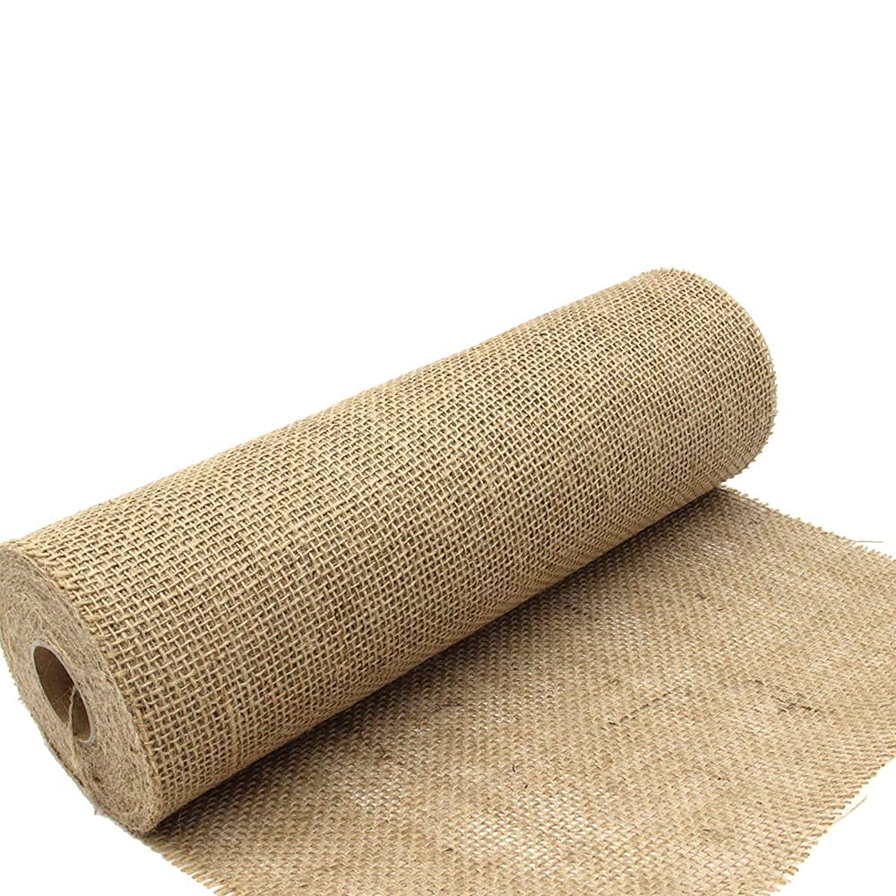 CENPEK 35cmx10M Hessian Roll Table Runner Rustic Burlap Fabric Sewed Edge Vintage Shabby Chic