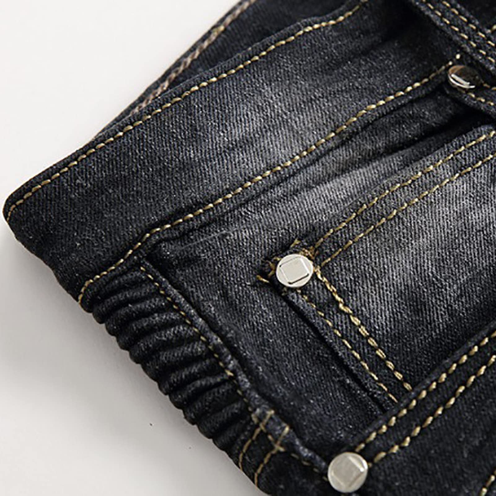 Pantaloni in jeans da uomo a coste, con tasche, in denim, slim fit, oversize, elasticizzati, leggeri, per il tempo libero, per l'estate