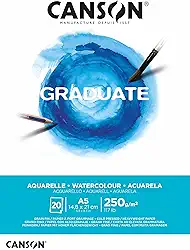 Bloco graduate aquarela A5 250g com 20 folhas Canson