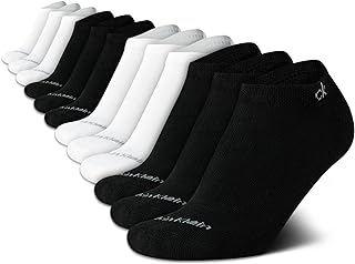 Calvin Klein Womens No Show Socks - 12 Pack Soft Cotton Blend Lightweight Athletic Low Cut Running Socks for Women