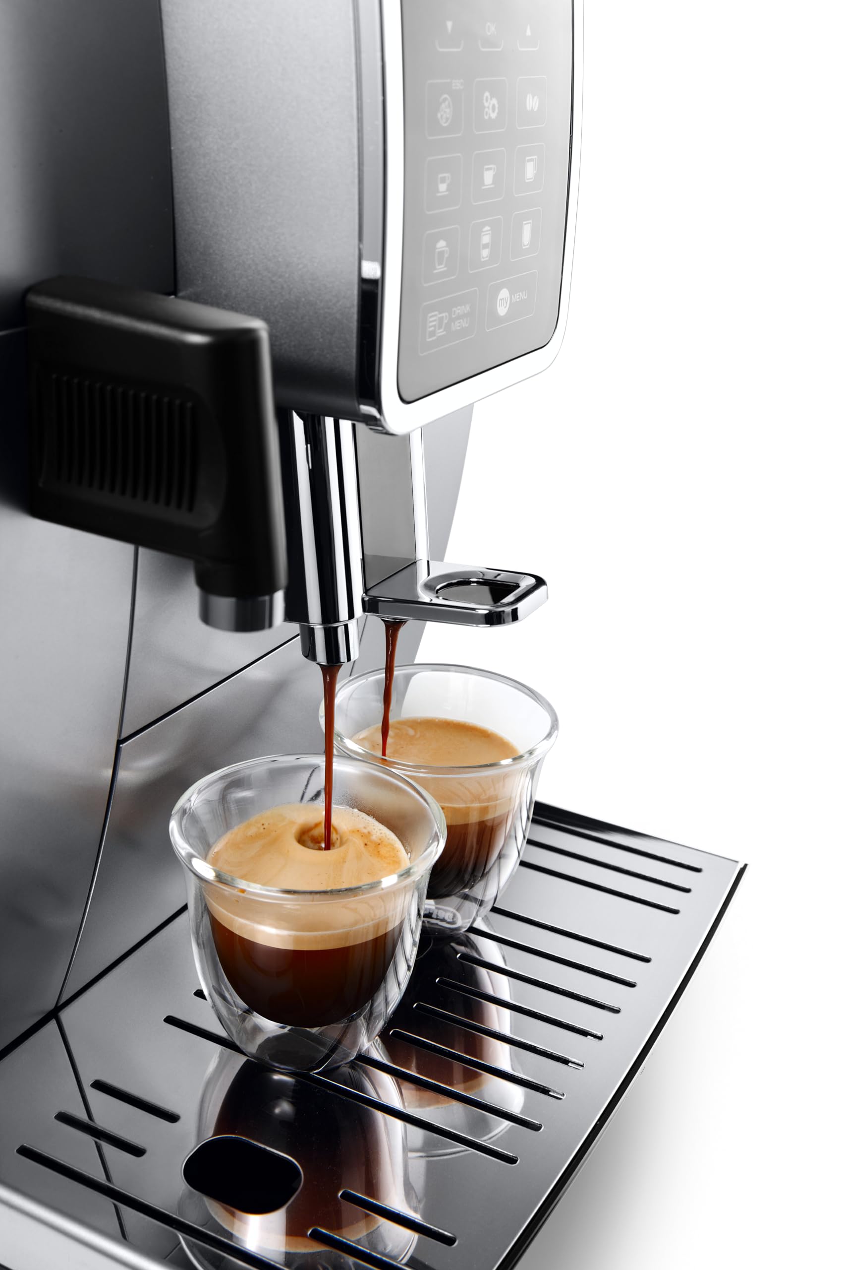 De'Longhi DLSC310, Bicchieri Espresso di Vetro a Doppia Parete, Vetro Borosilicato ritenzione del calore, Trasparente, Set di 2 pezzi x 90 ml