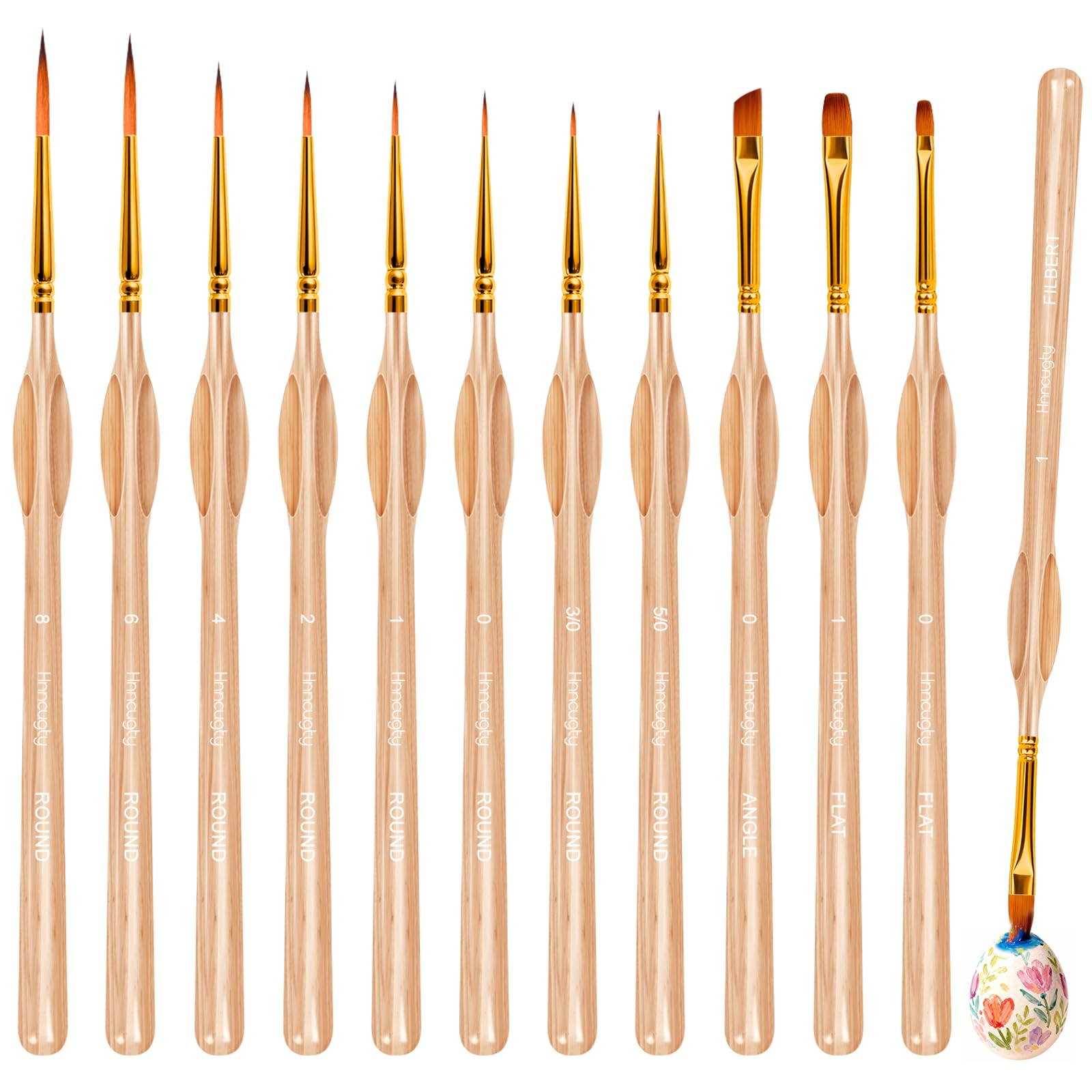 Miniature Paint Brushes 12pcs, Paint Brushes for Acrylic Painting | Art Supplies for Oil, Watercolor Detailing Models Rock Body Face Nail Drawing Artist Gifts, Triangular Handles Blue
