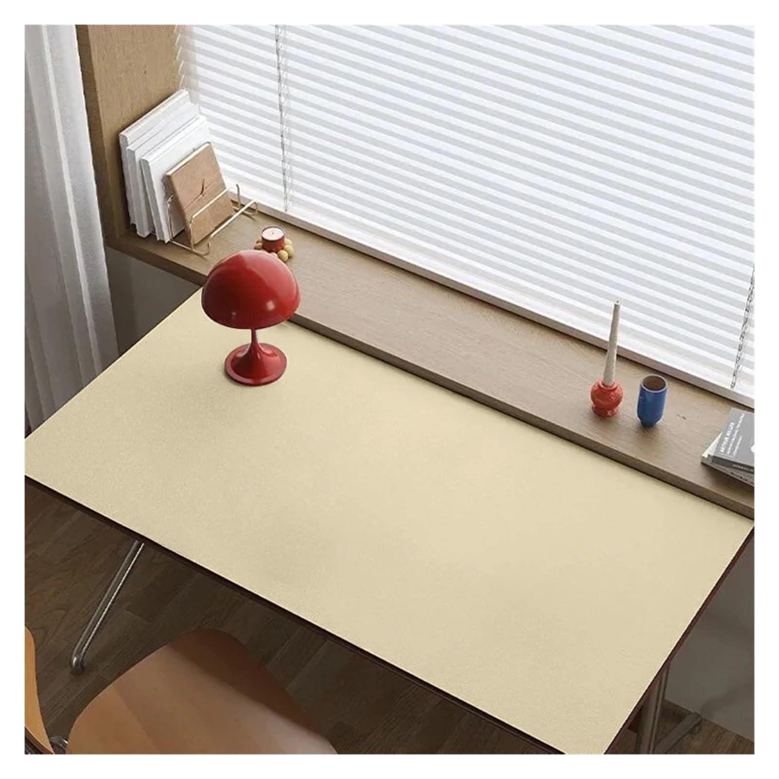 Tappetino Scrivania In Pelle Tovaglietta in pelle impermeabile, resistente all'olio, for cucina, sala da pranzo, scrivania for studenti, panno antipolvere(B2 Beige,S 40x120cm)