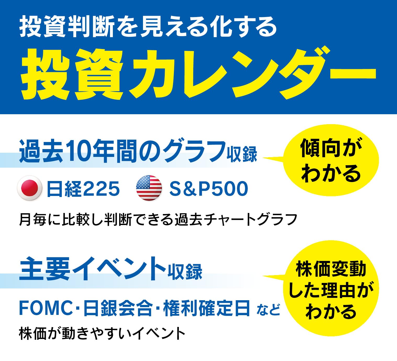 Amazon | 【2026年版】 株式投資 アノマリー カレンダー ｜日経225・S&P500の10年チャート掲載｜重要イベント・株格言入り｜A3壁掛け・折りたたみ式【初心者〜中級者向け】  | カレンダー | 文房具・オフィス用品