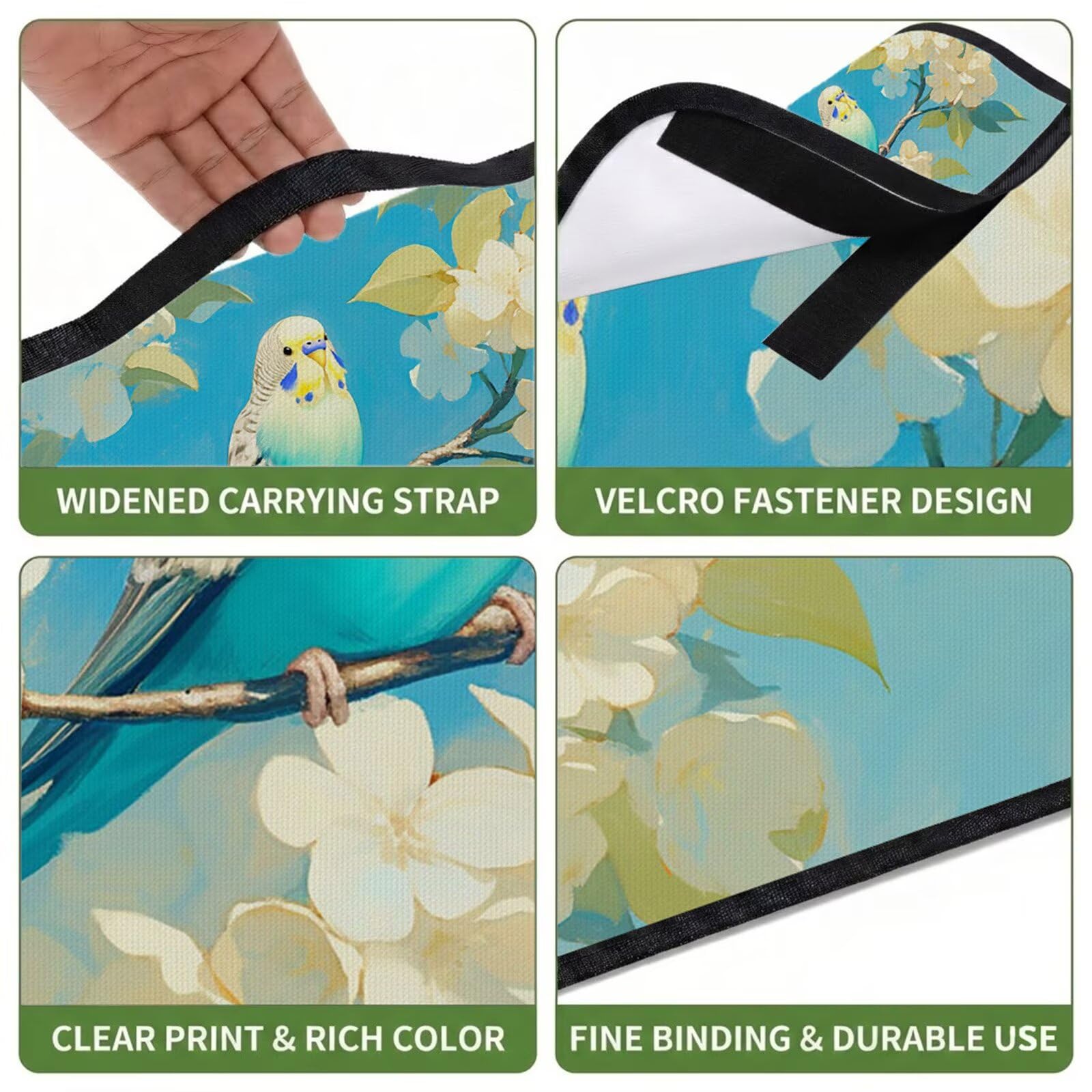 Couverture Pique Nique Grande 200x300cm,Outdoor Couverture Imperméable,Pliable Tapis de Plage Dos en PVC Anti-Sable,Picnic Blanket pour Camping Accessoires,Jardin,Parc,Famille - Perroquet,Fleur UZ-363