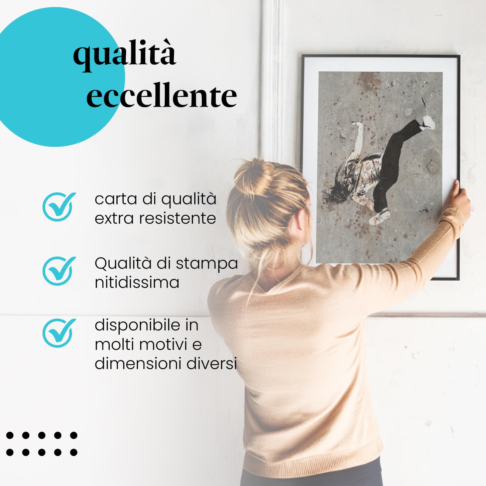 Postereck - 1701 - Hip hop, danza, musica, graffiti, break dance - Stampa con Scritta, Decorazione da Parete, Ideen Regalo, Stampa Fotografica - Tela - 100,0 cm x 75,0 cm