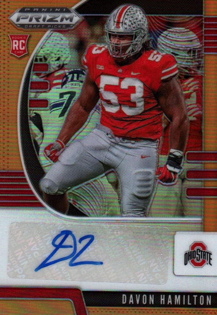 Davon Cameron Autographed & Serial Numbered 038/149 Panini Prizm Rookie Card Collectible Football Card - 2020 Panini Prizm Rookie Football Card #189 (Ohio State) Free Shipping & Tracking