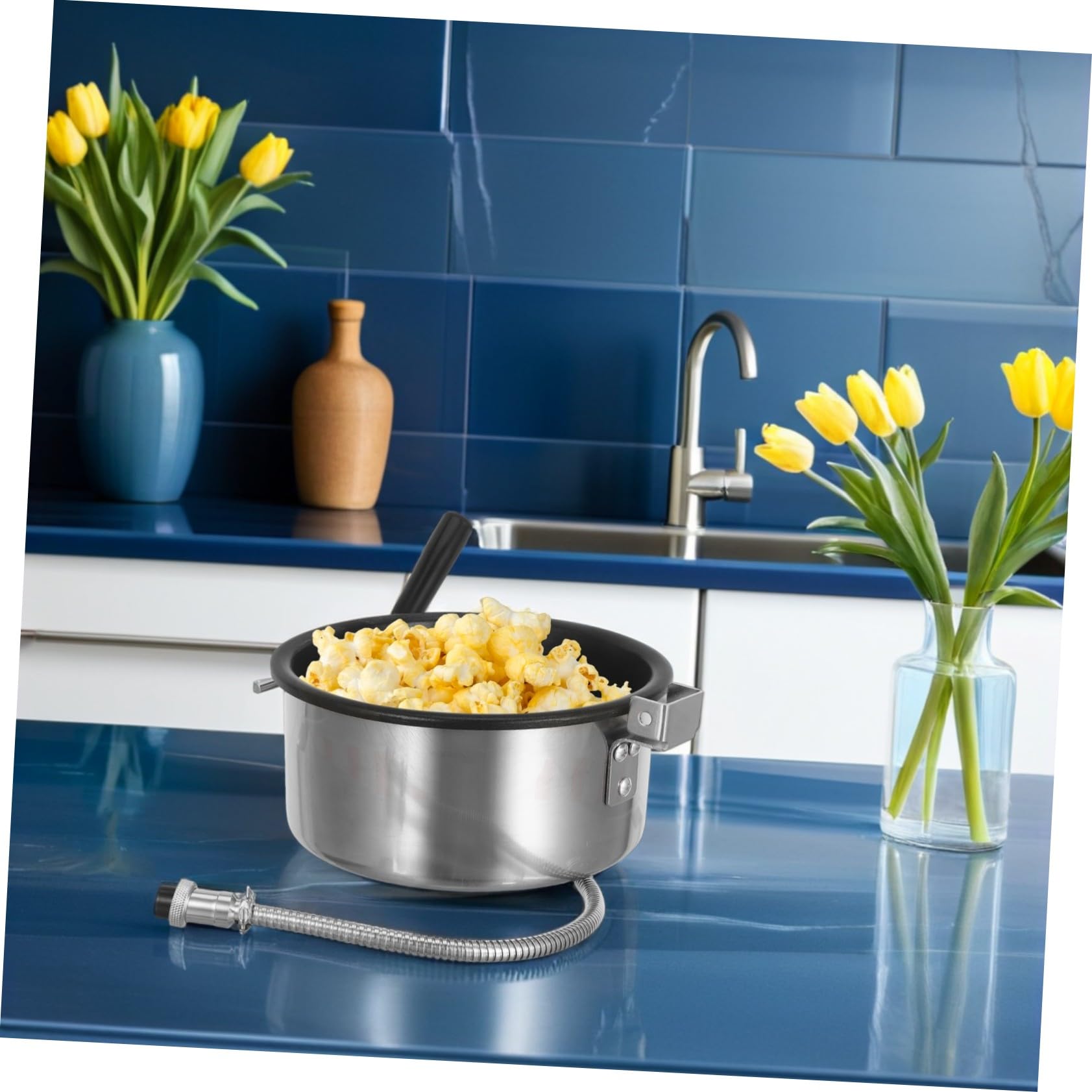 Sosoport Popcorn Ersatztopf 8 Oz aus Edelstahl und Aluminium mit Effizienter Gleichmäßiger Wärmeverteilung und Einfacher Reinigung für Familienabende und Partys