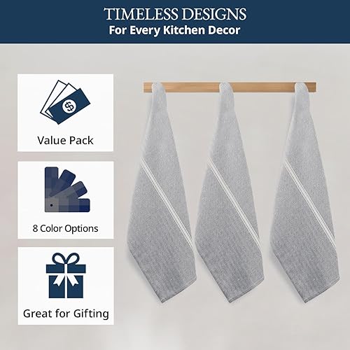 Miniatura 31 de LANE LINEN Juego de 24 toallas de cocina 100% algodón natural absorbentes para cocina, paños de lavado reutilizables, lavables a máquina, 14 x 25