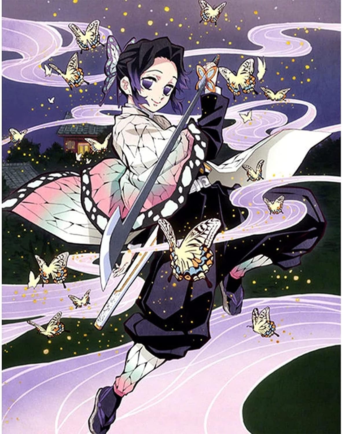 油絵 数字キットによる絵画 塗り絵 アニメ蝶の女の子 Diy数字油絵 キット 初心者 大人 手塗 絵 デジタル油絵 40x50cm おもちゃ