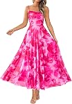 BTFBM Femmes Été Floral Maxi Robes Élégante Spaghetti Robe de soirée imprimée Robes longues de plage
