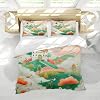 Cartoon Anime 3 Piece Bedding Set Beautiful Scenery on The Mountain Duvet Cover Sets Soft Breathable 1 Duvet Cover with 2 Pillowcases King Size