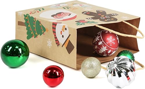 Miniatura 4 de Ogrmar 24 bolsas de regalo de Navidad, bolsas de papel de regalo de Navidad con impresiones de Navidad para regalos de fiesta navideña, caja de