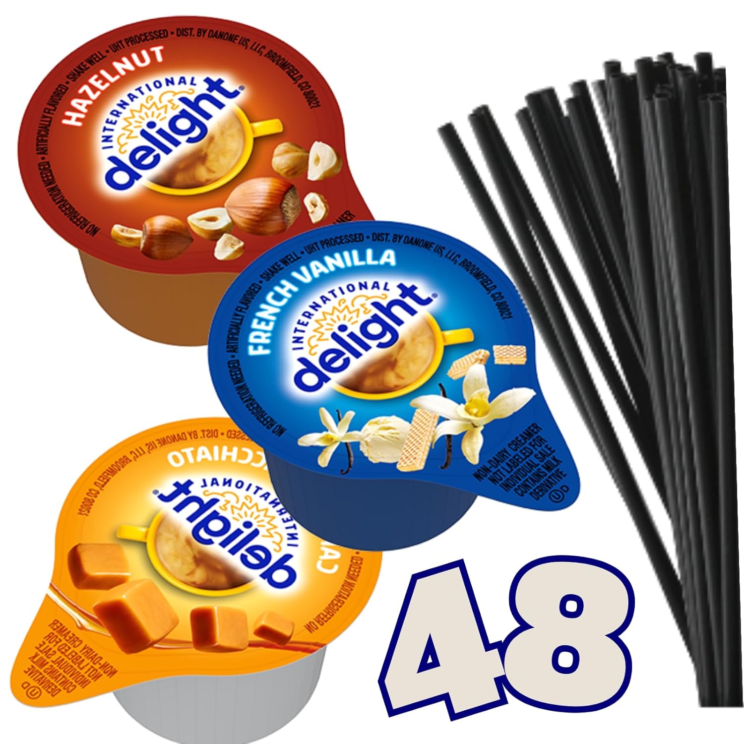 Coffee Creamer Singles Variety Pack 48 Coffee Creamers