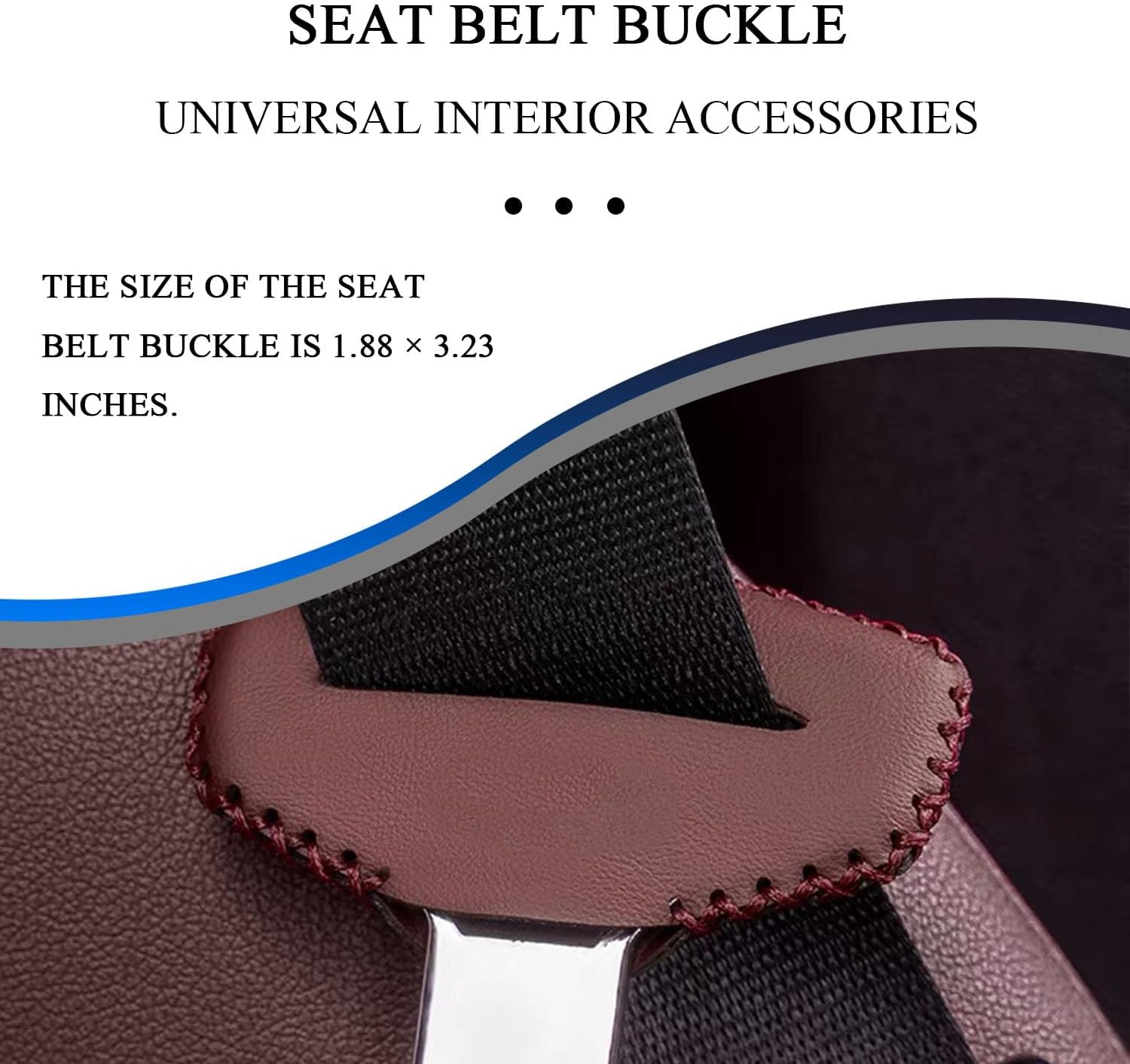 Car Seat Belt Buckle Protector Cover, 2PCS Leather Pad Safety Belt Clamp Guard Silencer Chest Clip Holster Trim, Anti-Scratch Auto Interior Replacement Accessories for Most Vehicles (Brown)