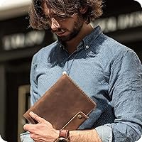 Vista 8 de Albero A5 Genuine Leather Journal Refillable – 5x8 Notebook Cover – 360 Lined Pages (100gsm) – Writing Diary Organizer - Vintage Brown Handmade Note